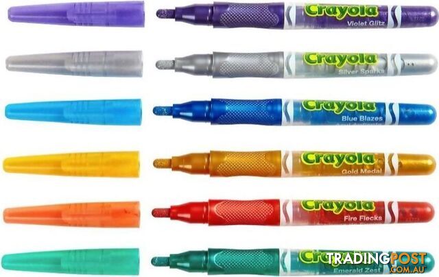 Crayola - Glitter Marker 6pk - Bs588629 - 071662286293