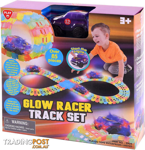 Playgo Toys Ent. Ltd - Glow Racer Trackset - 85 Pieces - Art66178 - 4892401029041