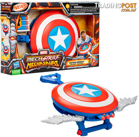 Marvel - Nerf Mech Strike Mechasaurs Captain America Redwing Blaster - Hasbro - Hbf8001ax00 - 195166206509