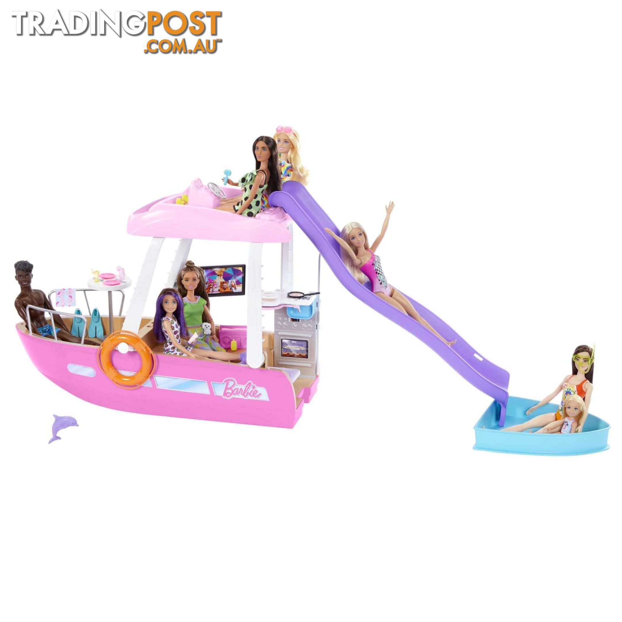 Barbie Dream Boat Playset With Pool Slide And 20+ Accessories - Mahjv37 - 194735095100