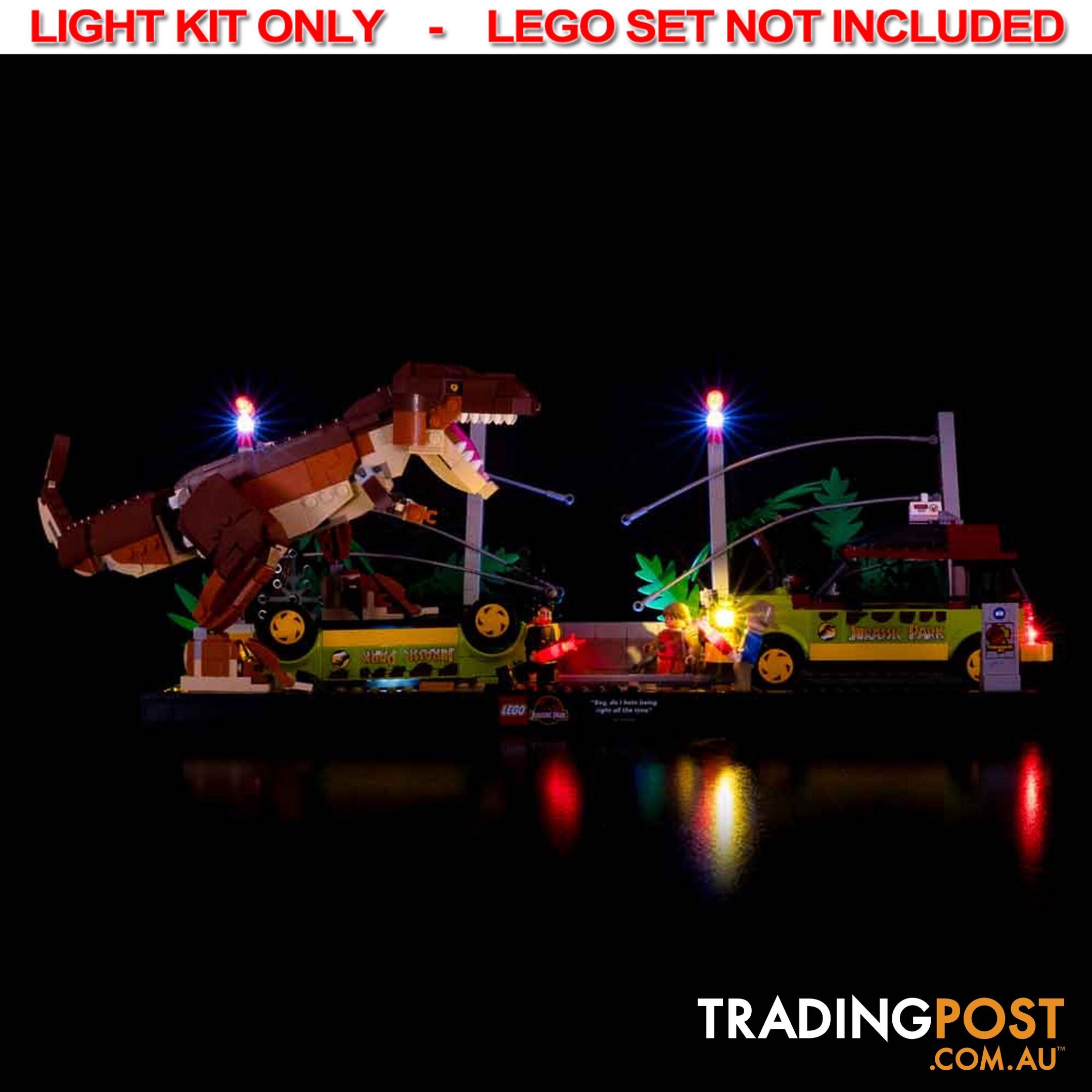 LIGHT KIT for LEGO T. Rex Breakout 76956 - Light My Bricks - 754523893105