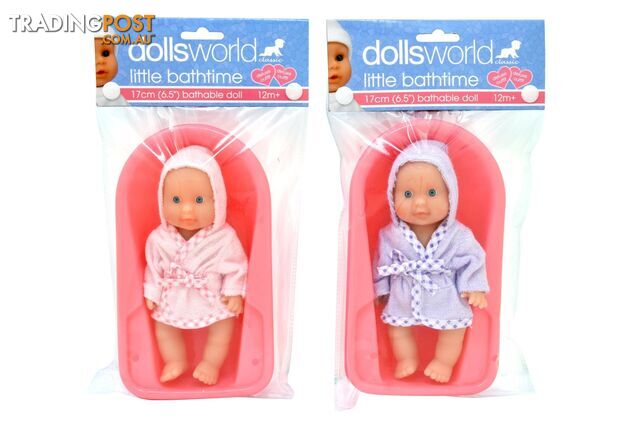 DollsWorld - Little Bathtime 17cm Bathable Doll Assorted Styles - Art65638 - 5018621602201