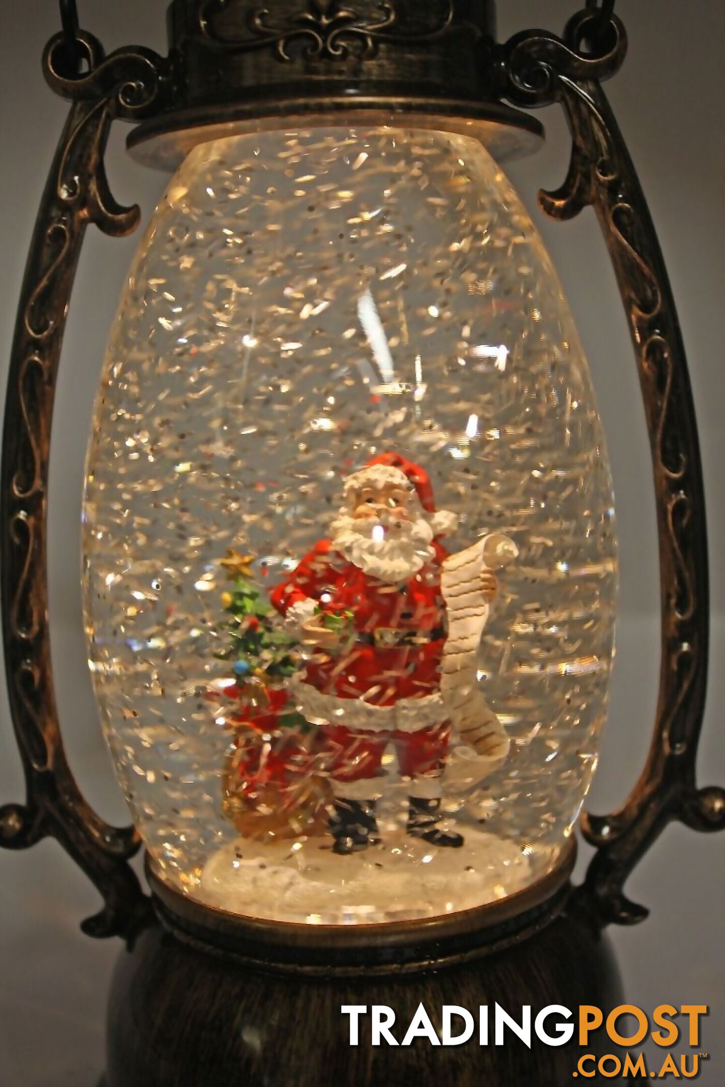 Cotton Candy - Xmas Brass Oval Lantern Santa List - Ccxac019 - 9353468011547