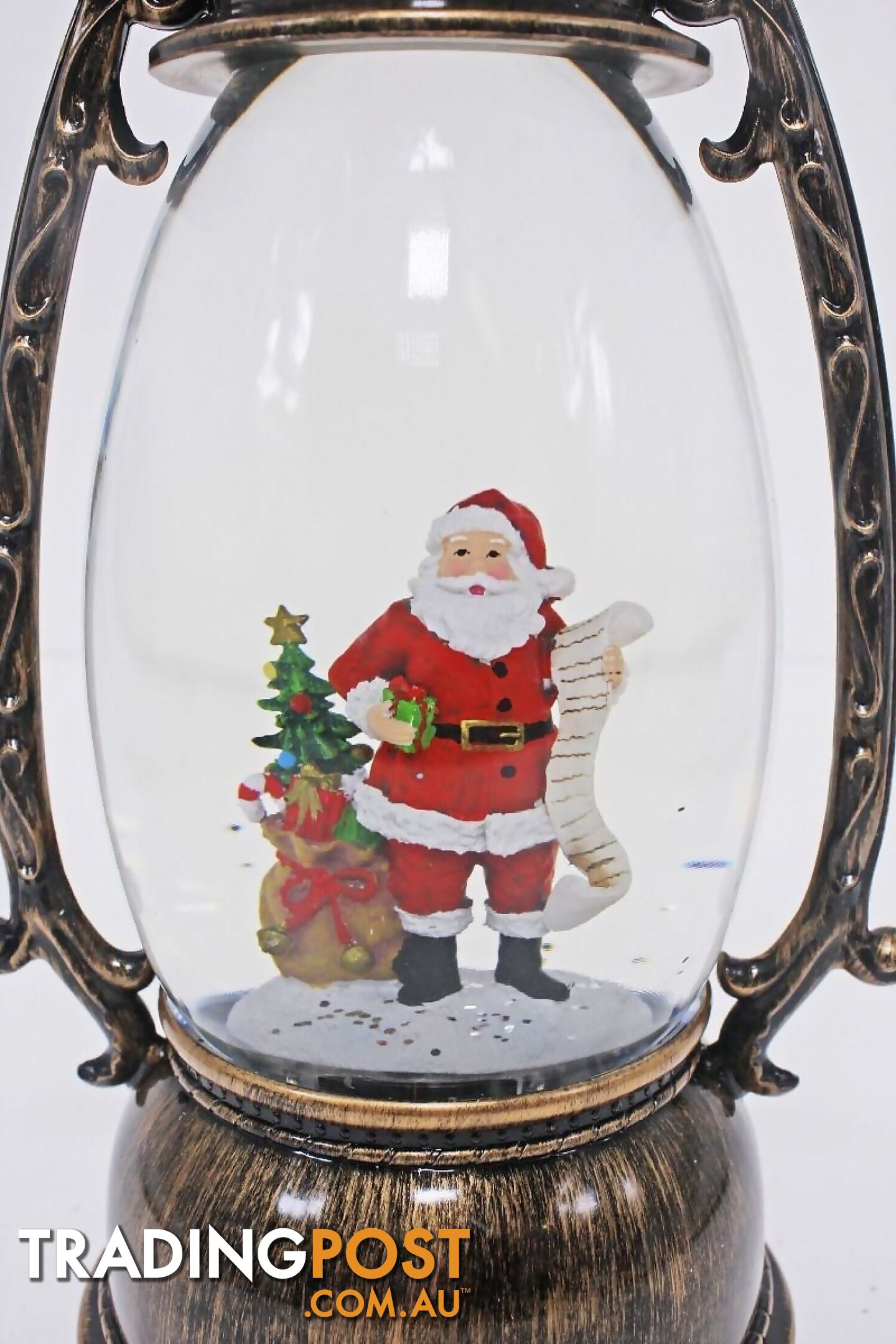 Cotton Candy - Xmas Brass Oval Lantern Santa List - Ccxac019 - 9353468011547