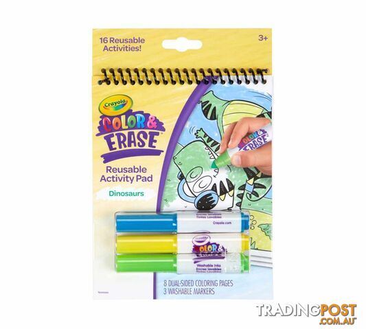 Crayola - Dinosaur Color & Erase Reusable Activity Pad With Markers - Bs811491 - 071662214913