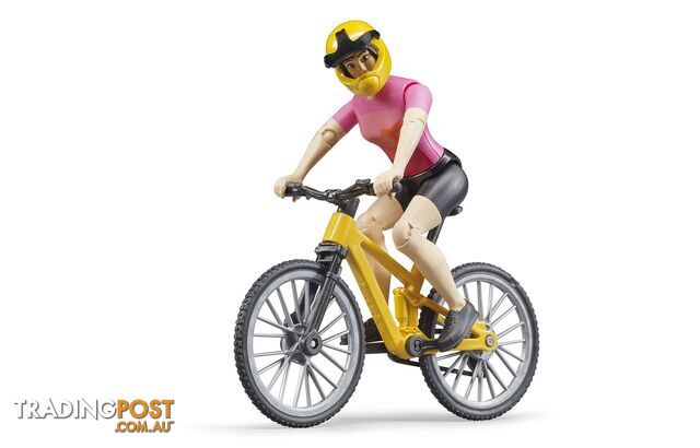 Bruder Bworld Mountain Bike With Female Cyclist - Bruder Bworld 63111 - 4001702631116