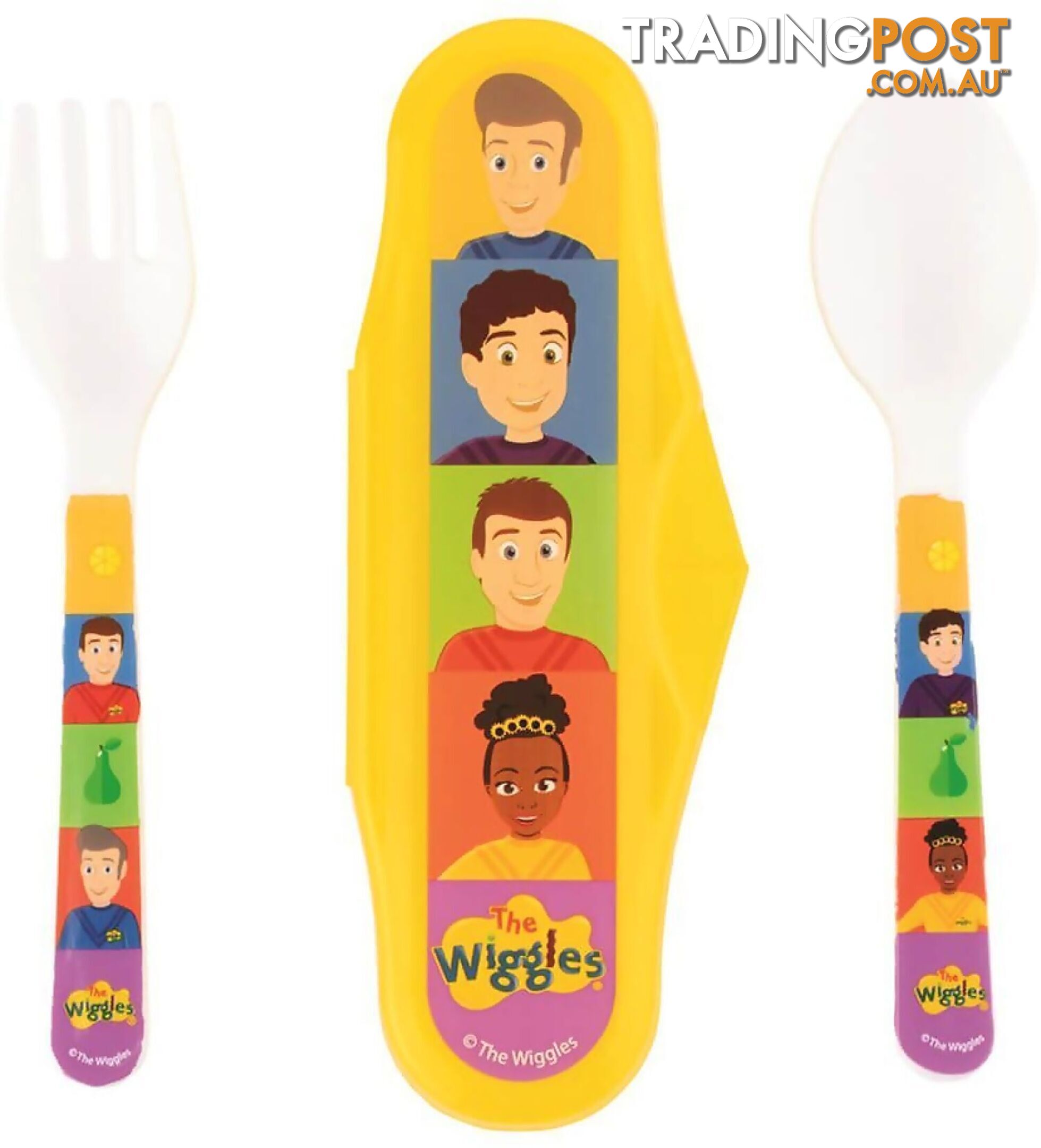 The Wiggles - 2pc Travel Cutlery Set - Fruit Salad Design - Jswig6083 - 9319057060839