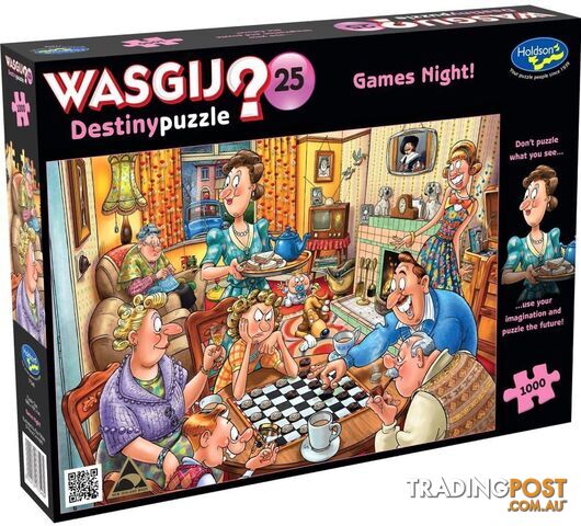 Wasgij - Destiny 25 - Games Night Holdson Jigsaw Puzzle 1000 Piece - Jdhol775484 - 9414131775484