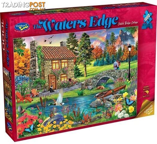 Holdson - The Waters Edge - Cobble Bridge Cottage Jigsaw Puzzle 1000 Pieces - Jdhol774906 - 9414131774906
