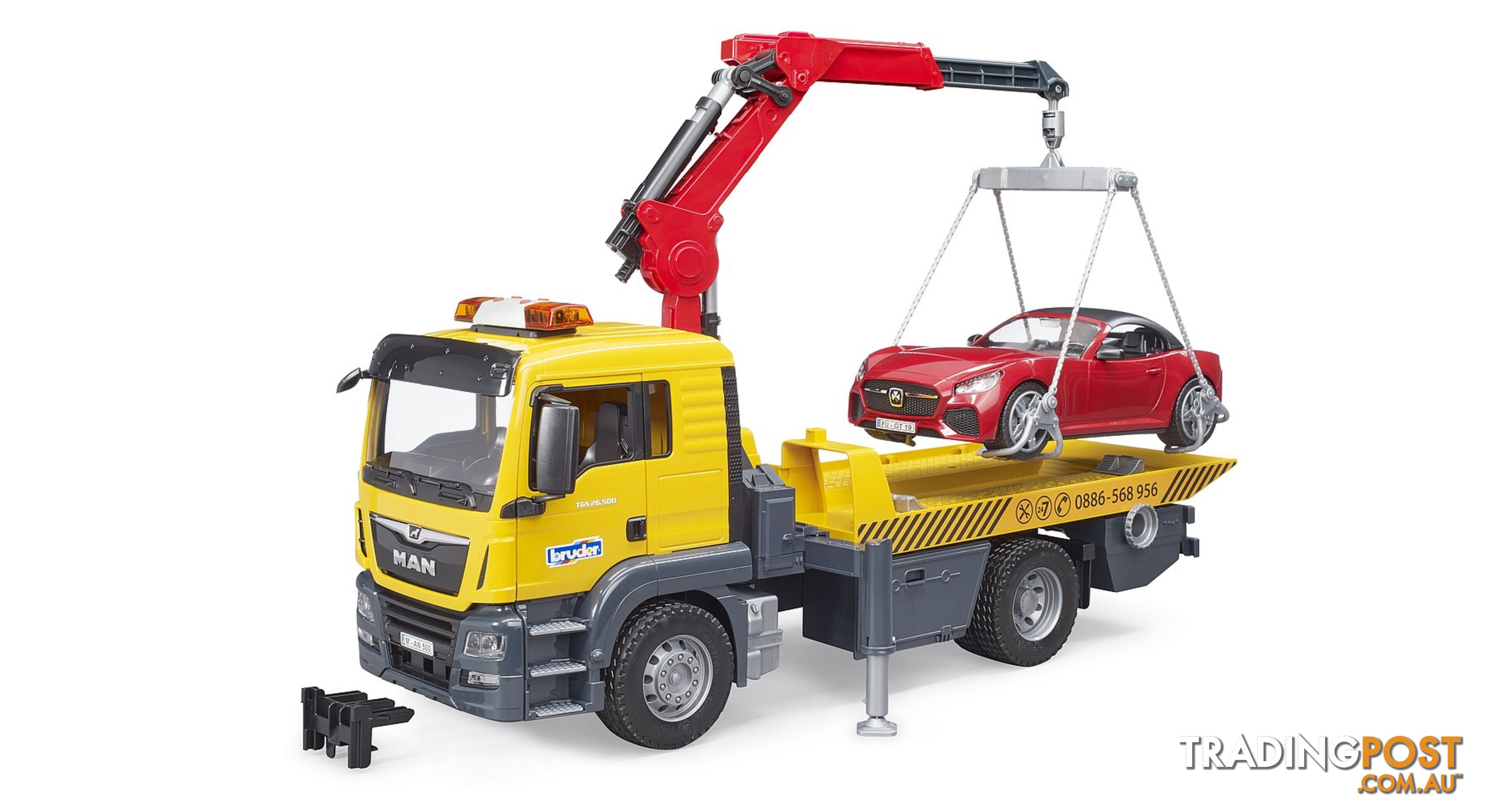 Bruder Man Tgs Tow Truck With Roadster - Bruder Commercial 03750 - 4001702037505