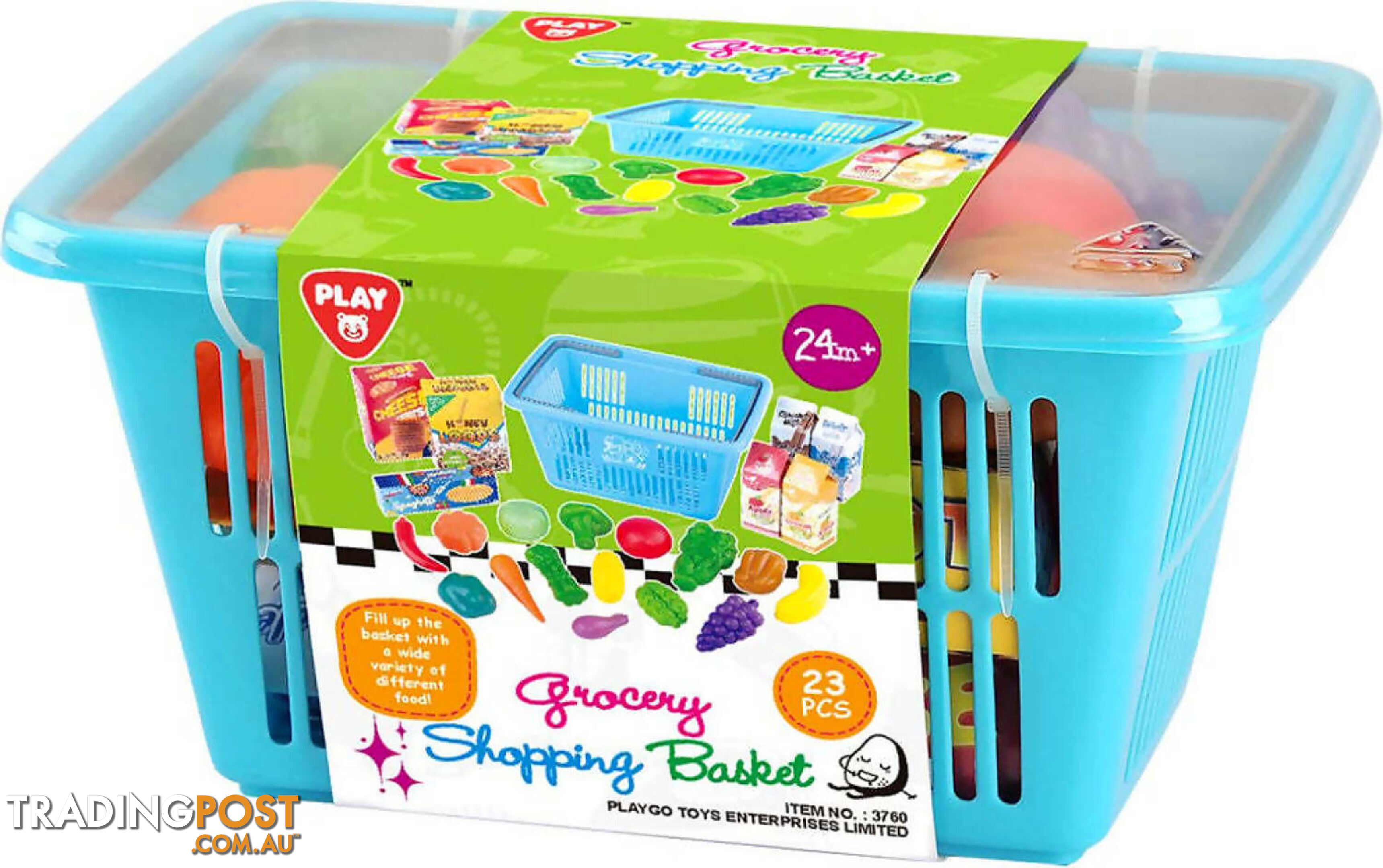 Playgo Toys Ent. Ltd. - Grocery Shopping Basket 23 Pieces - Art66174 - 4892401037602