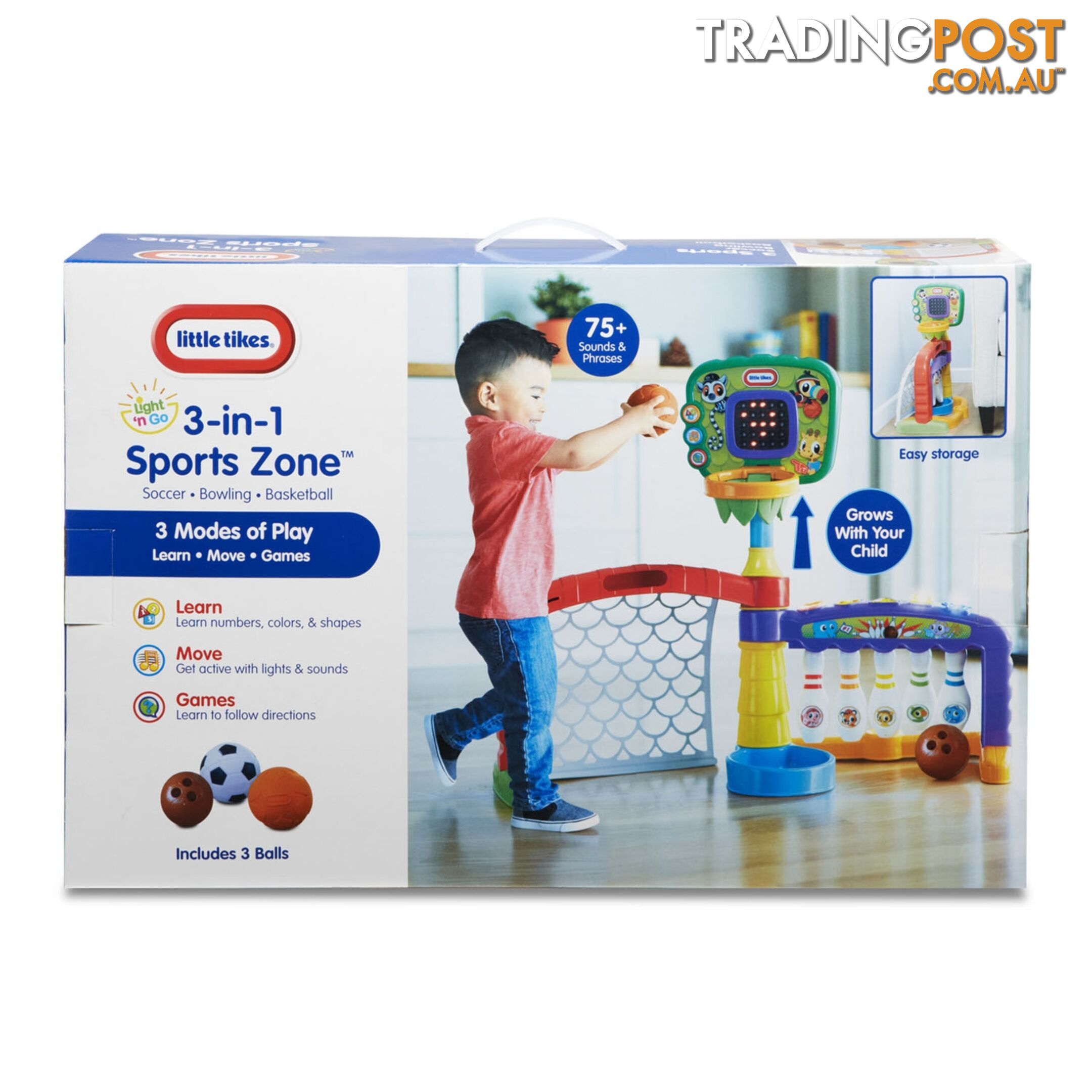 Little Tikes - 3 In 1 Sports Zone Dunk Kick Score Bowling Basketball Soccer Playset Bj643224 - 050743643224