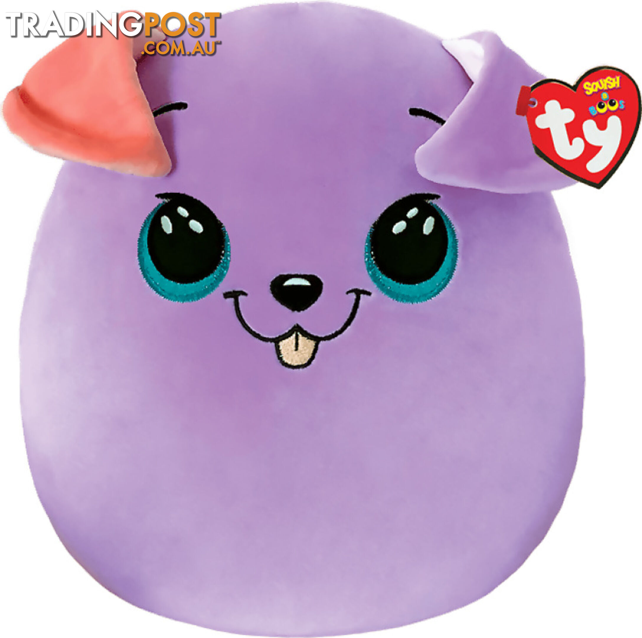 Ty Squish-a-boos - Bitsy The Purple Dog - Large 14 Inches - Squishy Beanies - Bg39312 - 008421393121