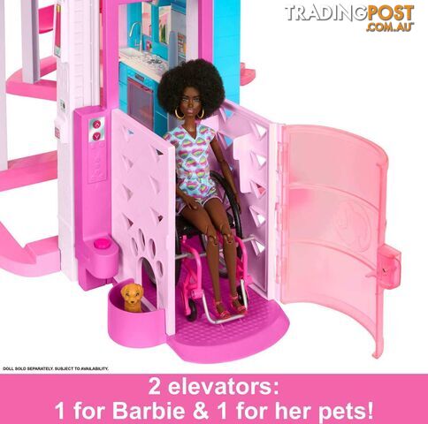 Barbie - Dreamhouse 75+ Pieces Pool Party Doll House With 3 Story Slide - Mattel - Mahmx10 - 194735134267