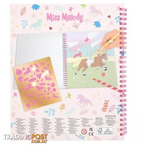 Top Model - Miss Melody Colouring Book With Fur Appliques - Ad0411579 - 4010070586836