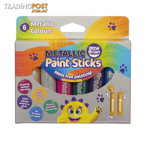 Little Brian - Paint Sticks - Metallic 6 Pk - Mdltb300 - 5051170611195