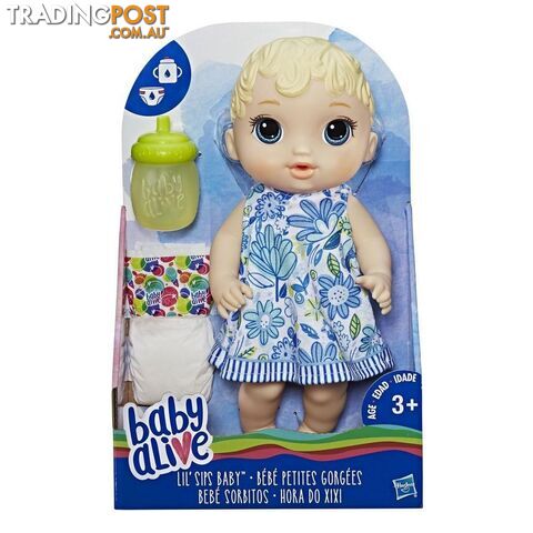 Baby Alive - Lil Sips Baby Blonde Doll Hbe0385ax00 - 630509626694