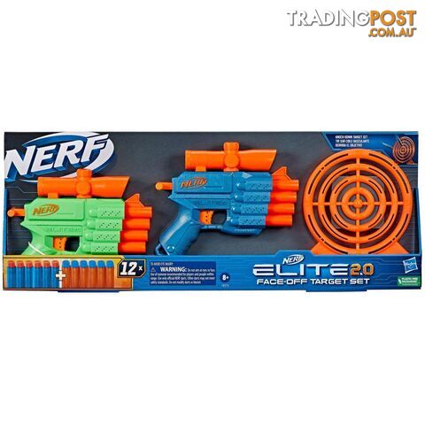 Nerf Elite 2.0 Face Off Target Set Includes 2 Toy Foam Dart Blasters & Target & 12 Nerf Elite Darts - Hbf82732210 - 195166217987