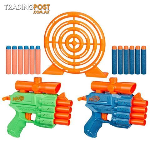 Nerf Elite 2.0 Face Off Target Set Includes 2 Toy Foam Dart Blasters & Target & 12 Nerf Elite Darts - Hbf82732210 - 195166217987