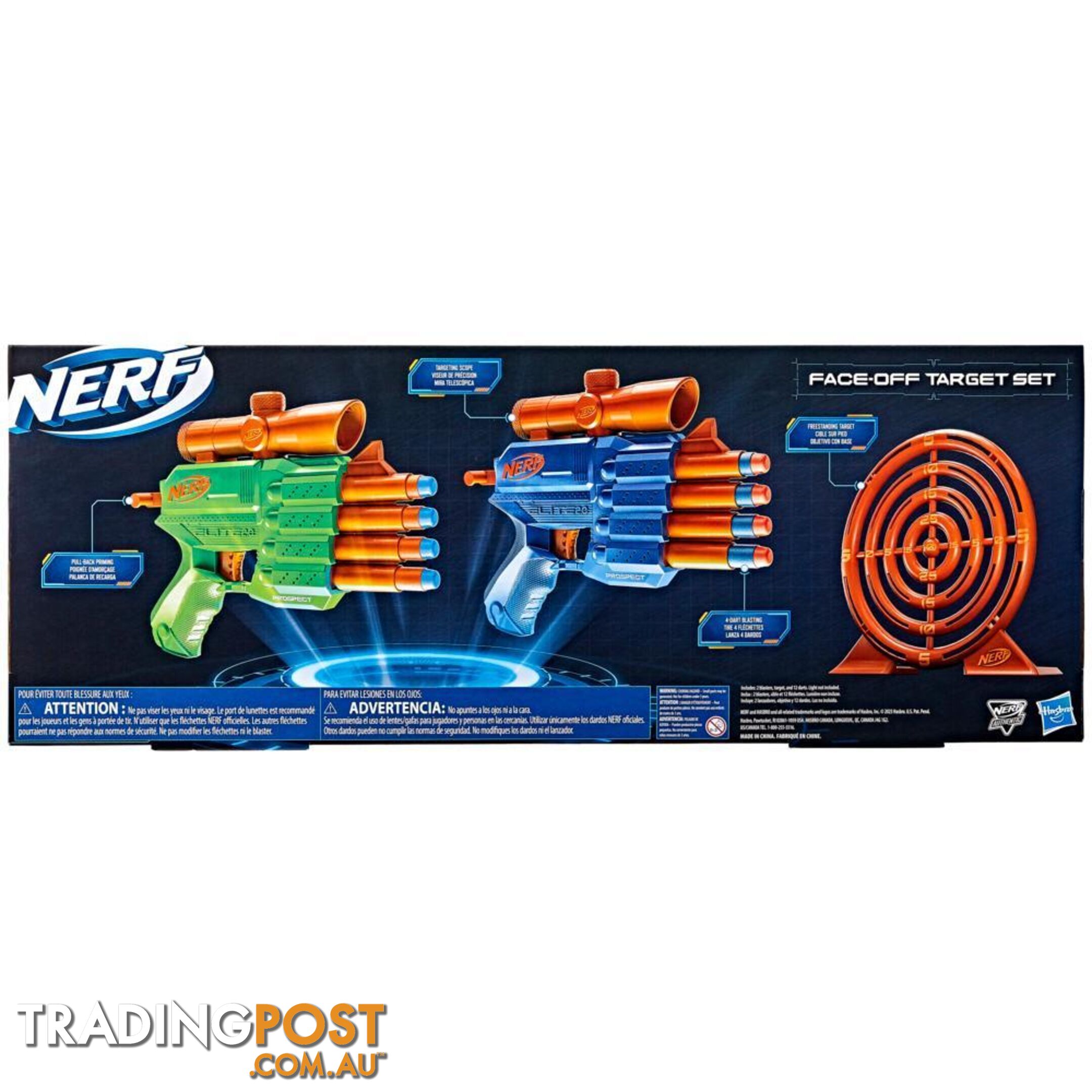 Nerf Elite 2.0 Face Off Target Set Includes 2 Toy Foam Dart Blasters & Target & 12 Nerf Elite Darts - Hbf82732210 - 195166217987