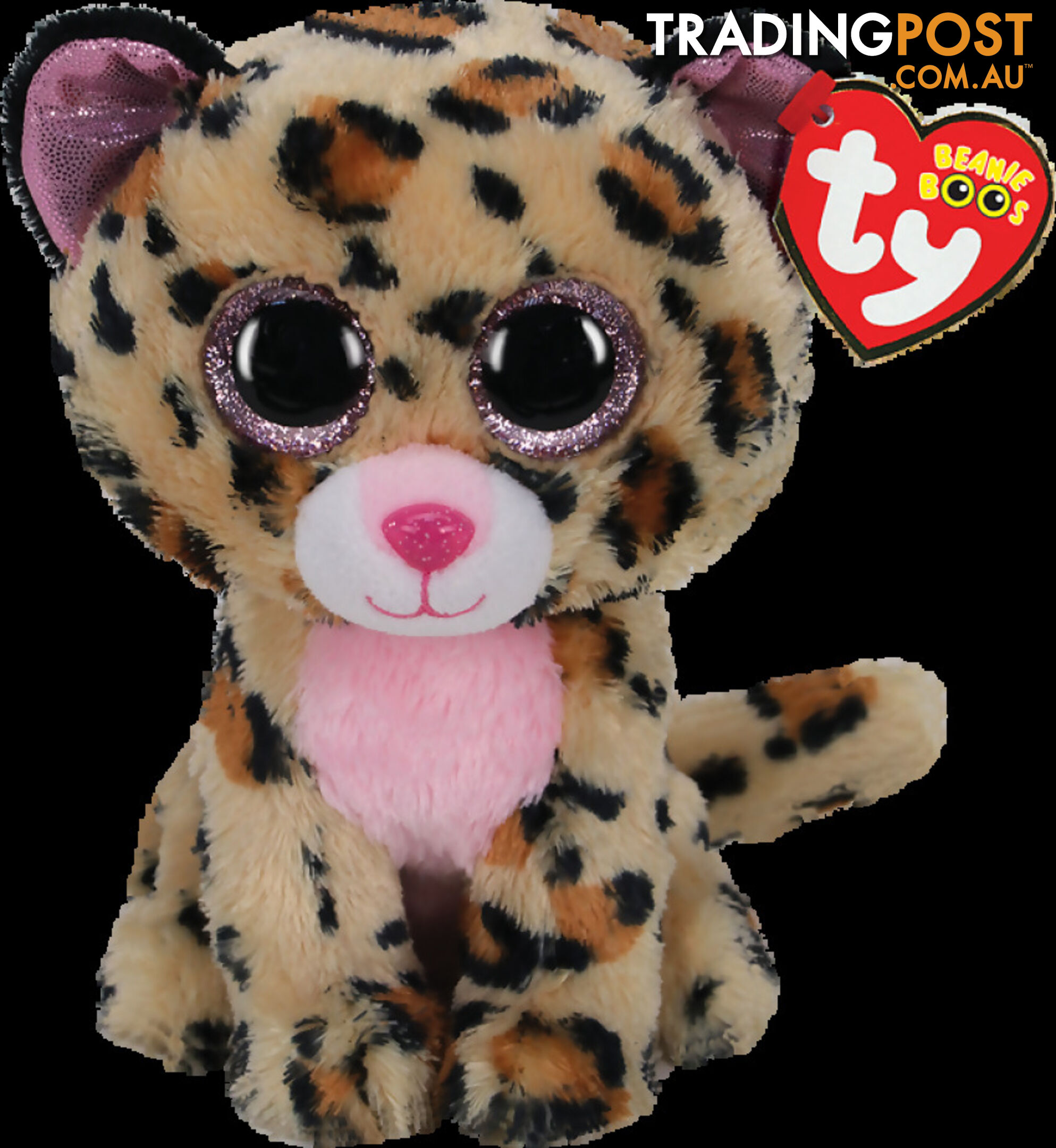 Ty - Beanie Boos - Livvy Brown And Pink Leopard Small 15cm - Bg36367 - 008421363674