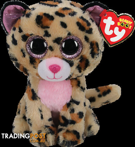 Ty - Beanie Boos - Livvy Brown And Pink Leopard Small 15cm - Bg36367 - 008421363674