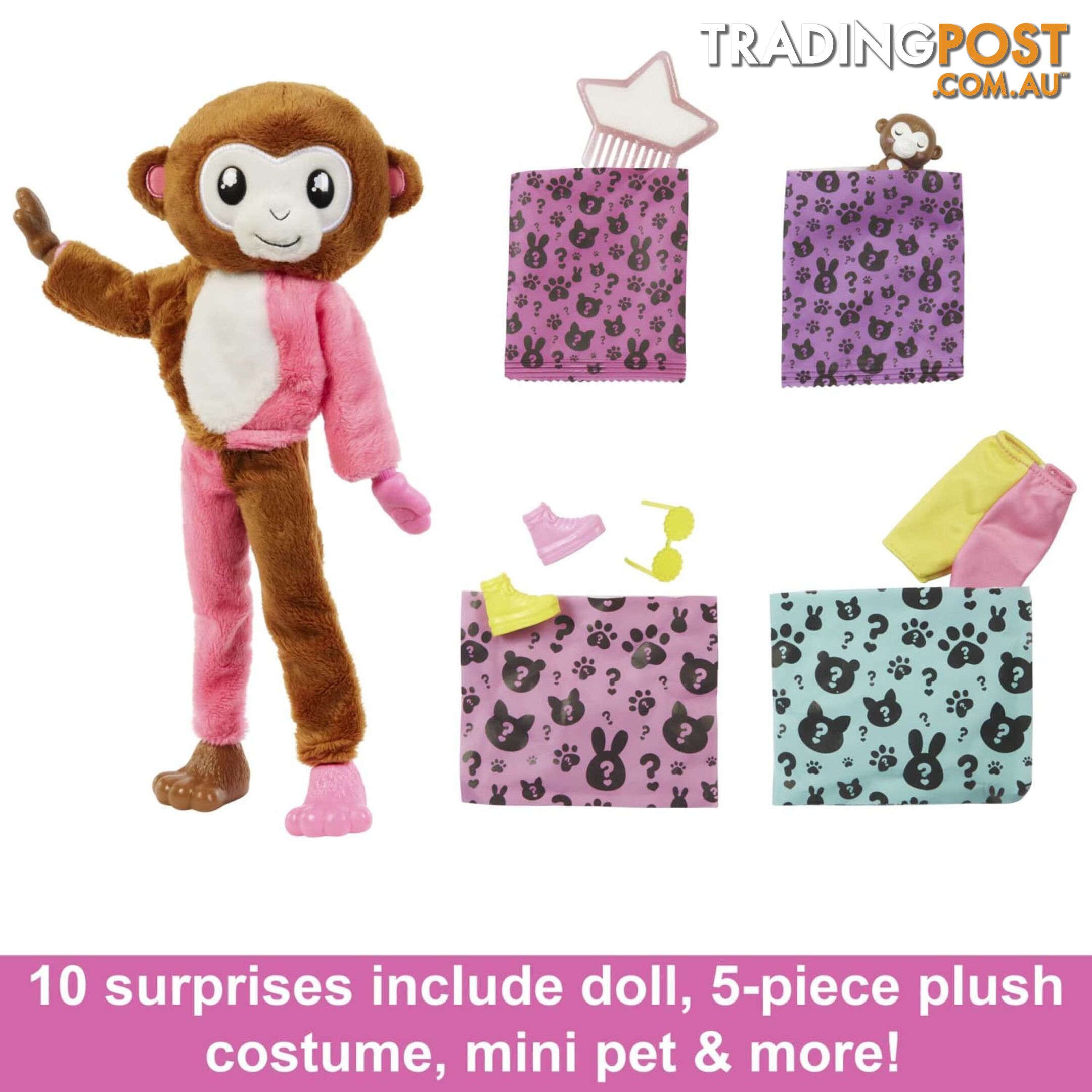 Barbie Cutie Reveal Chelsea Doll And Accessories Jungle Series Monkey-themed Small Doll Set- Mahkr01 - 194735106646