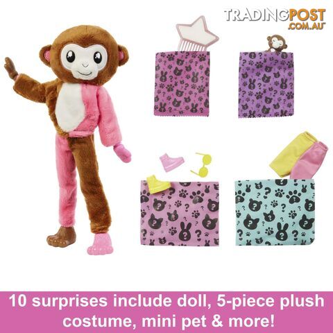 Barbie Cutie Reveal Chelsea Doll And Accessories Jungle Series Monkey-themed Small Doll Set- Mahkr01 - 194735106646