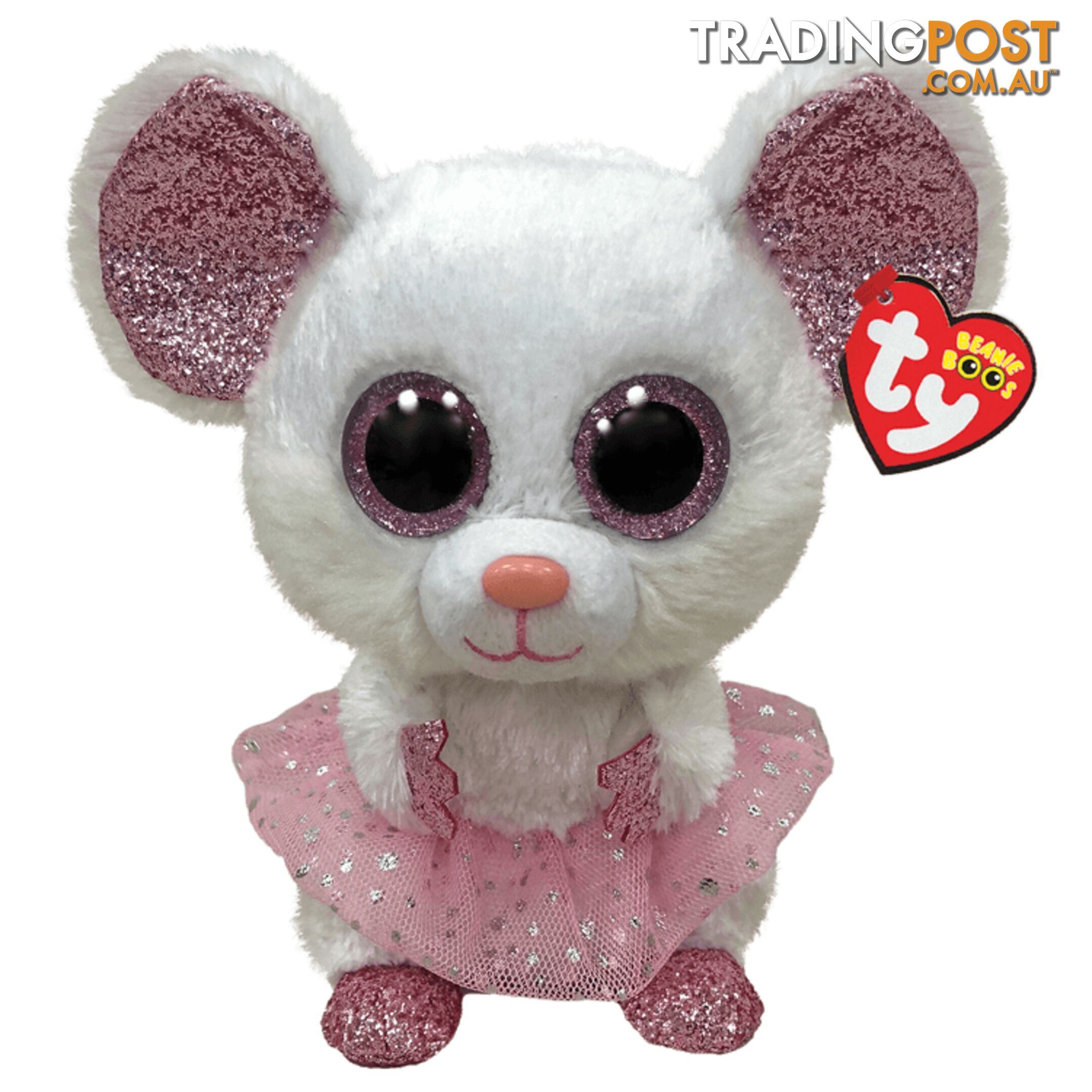 Ty Beanie Boos - Nina - White Ballerina Mouse 15cm Small 36365 - 008421363650