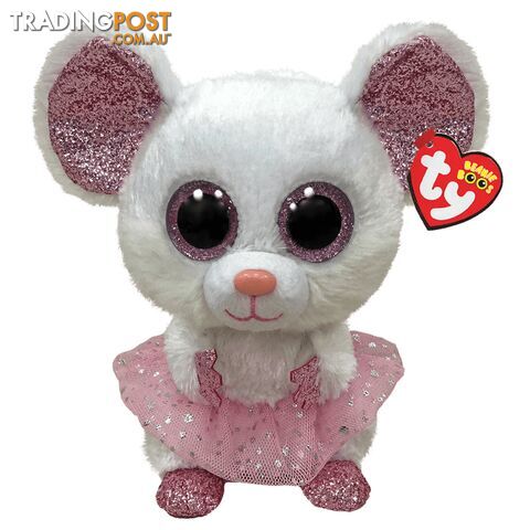 Ty Beanie Boos - Nina - White Ballerina Mouse 15cm Small 36365 - 008421363650