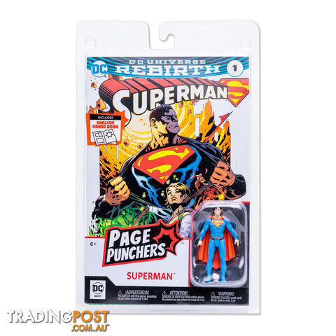 Mcfarlane - Dc Superman 3 Inch Figure With Comic Book - Hs15843 - 787926158434
