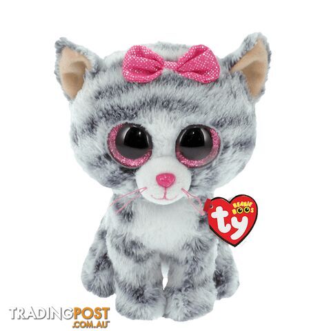 Ty Beanie Boos - Kiki - Grey Striped Cat 15cm Small 37190 - 008421371907
