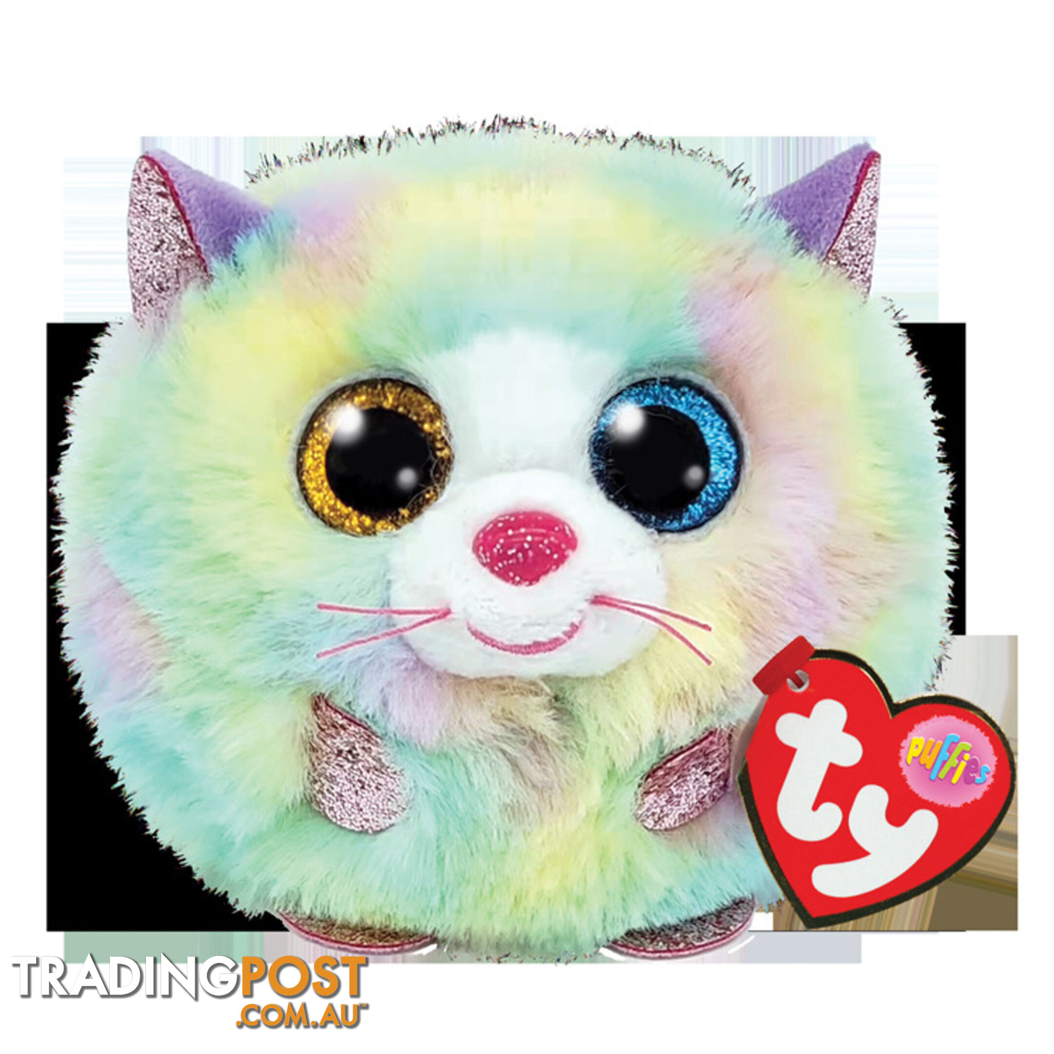 Ty - Beanie Ball Puffies - Heather Multicolored Cat 10cm - Bg42503 - 008421425037
