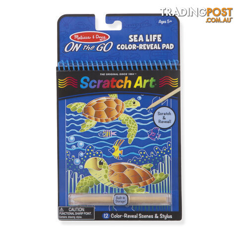 Melissa & Doug - On The Go Scratch Art Color Reveal Pad - Sea Life Mdmnd9149 - 0000772091497