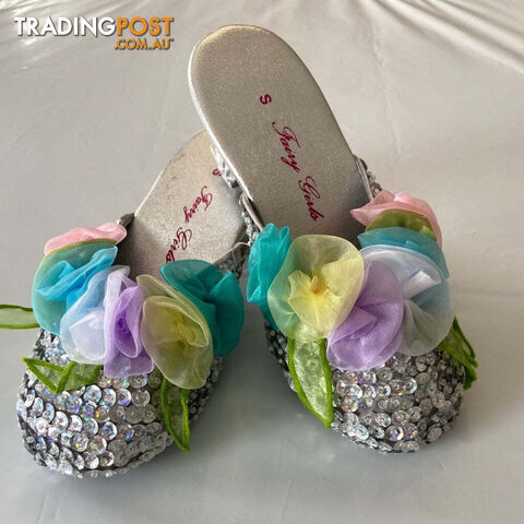 Fairy Girls - Costume Enchanted Heels Silver Small - Fgf447ss - 9787305064470