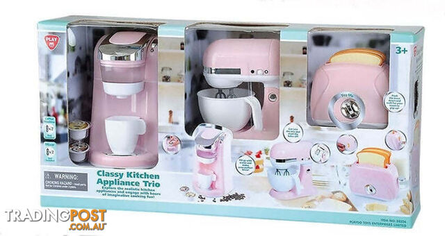 Playgo Toys Ent. Ltd - Classy Kitchen Appliance Trio Pink - Art66257 - 4892401383365