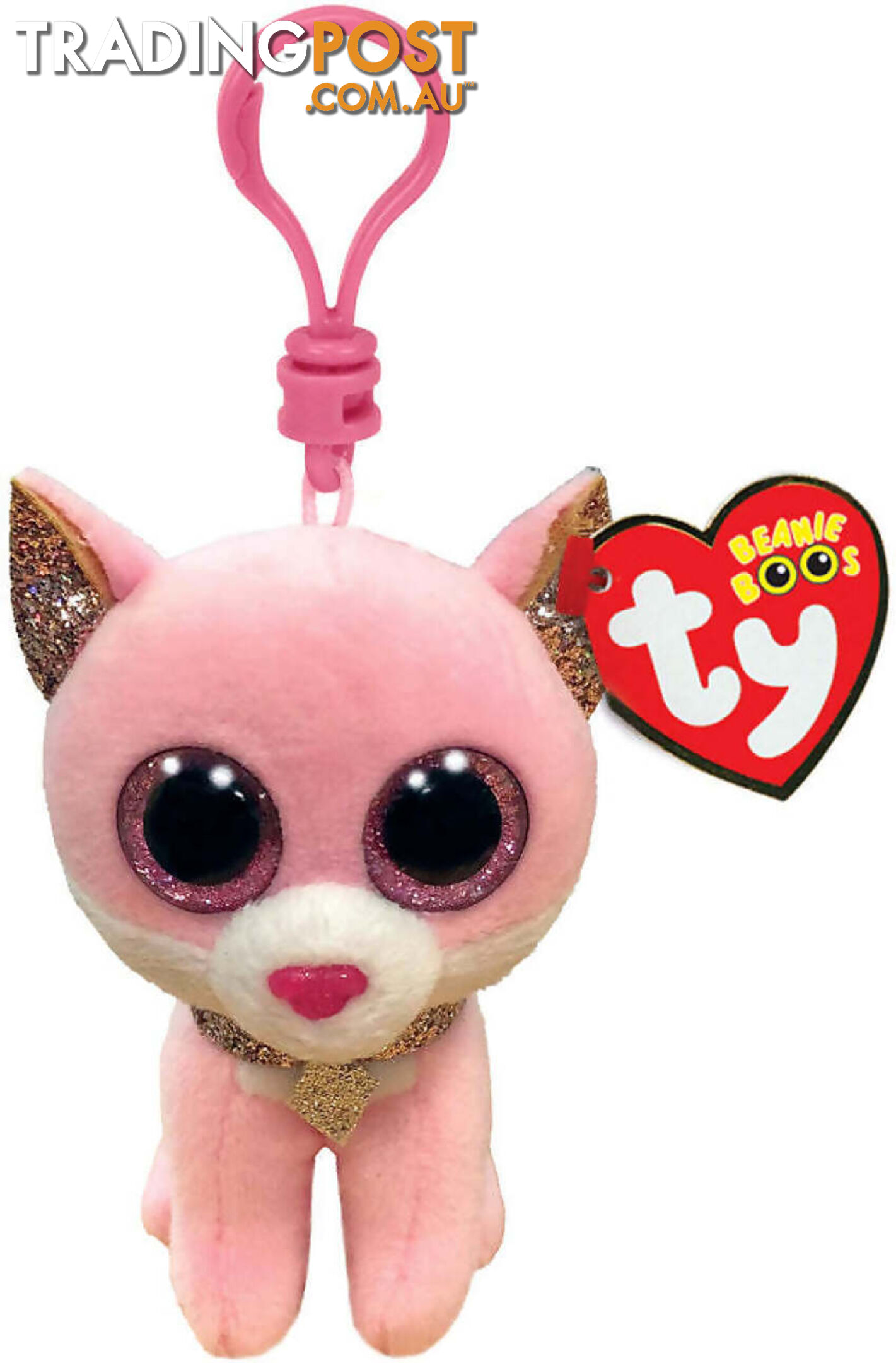 Ty - Beanie Boos - Clip On Fiona Pink Cat 10cm - Bg35247 - 008421352470