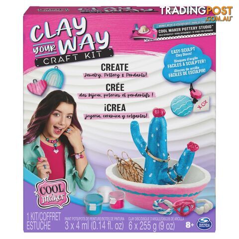 Cool Maker - Clay Your Way Pottery Craft Kit With 6 Air Dry Clay Discs Paint Tools Arts & Crafts Kids Toys - Si6064731 - 778988429723