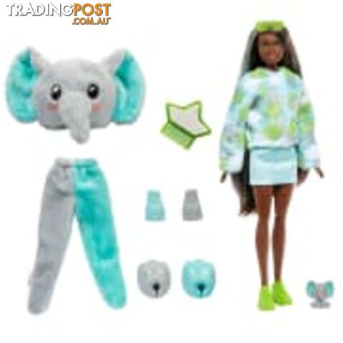 Barbie Cutie Reveal Doll And Accessories Jungle Series Elephant-themed Small Doll Set - Mahkp98 - 194735106615