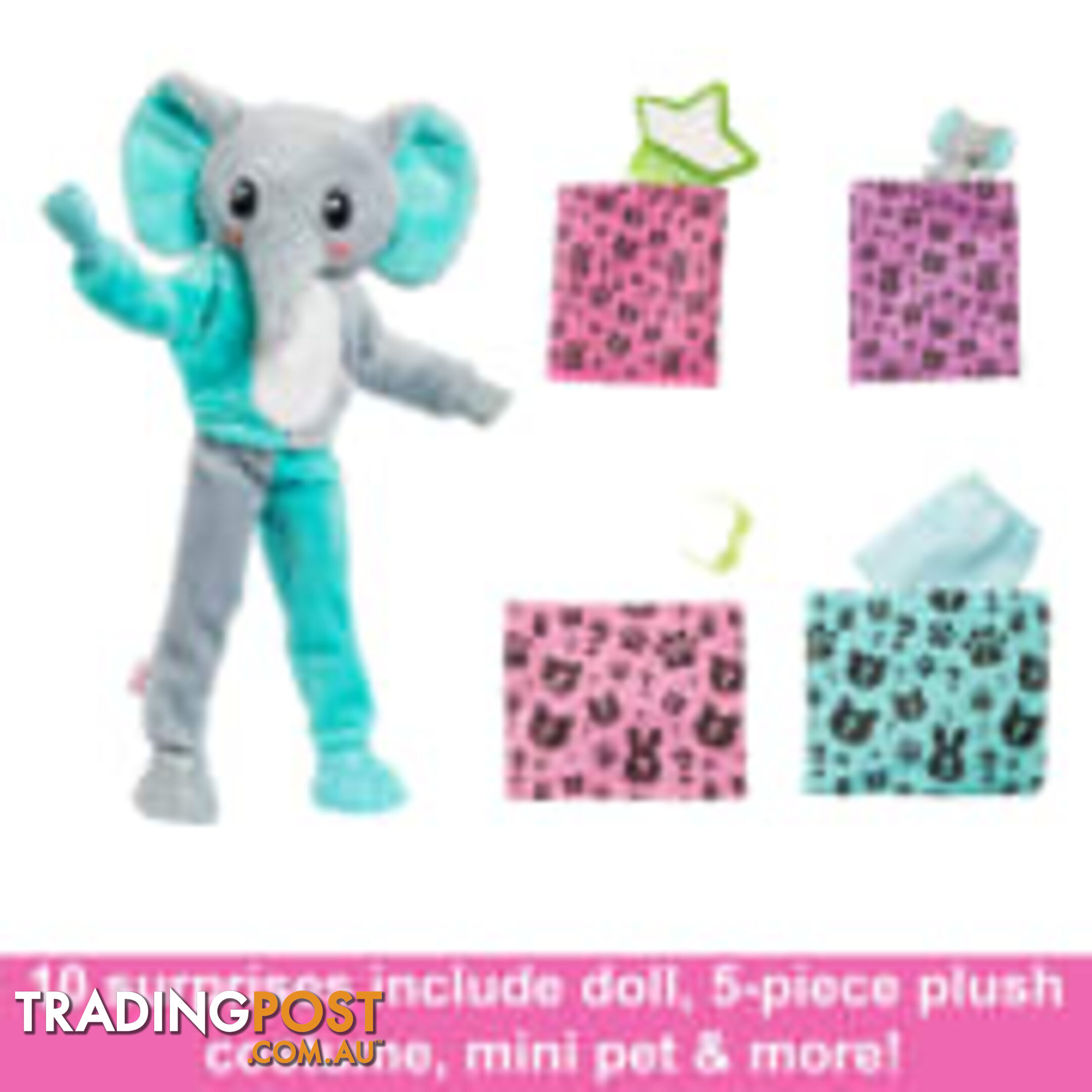Barbie Cutie Reveal Doll And Accessories Jungle Series Elephant-themed Small Doll Set - Mahkp98 - 194735106615