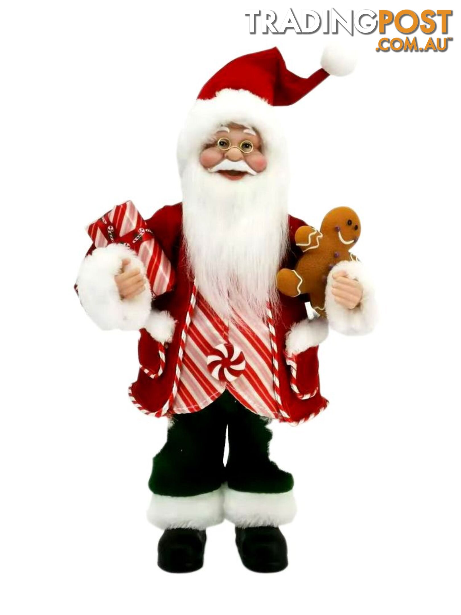 Cotton Candy - Xmas 30cm Standing Santa Candy Cane - Xch80 - 9353468010267