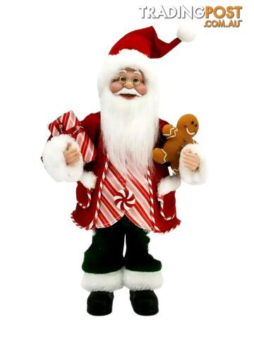 Cotton Candy - Xmas 30cm Standing Santa Candy Cane - Xch80 - 9353468010267