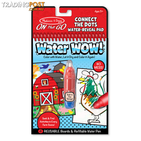 Melissa & Doug - Water Wow! Connect The Dots Farm - On The Go Travel Activity Mdmnd9485 - 0000772094856