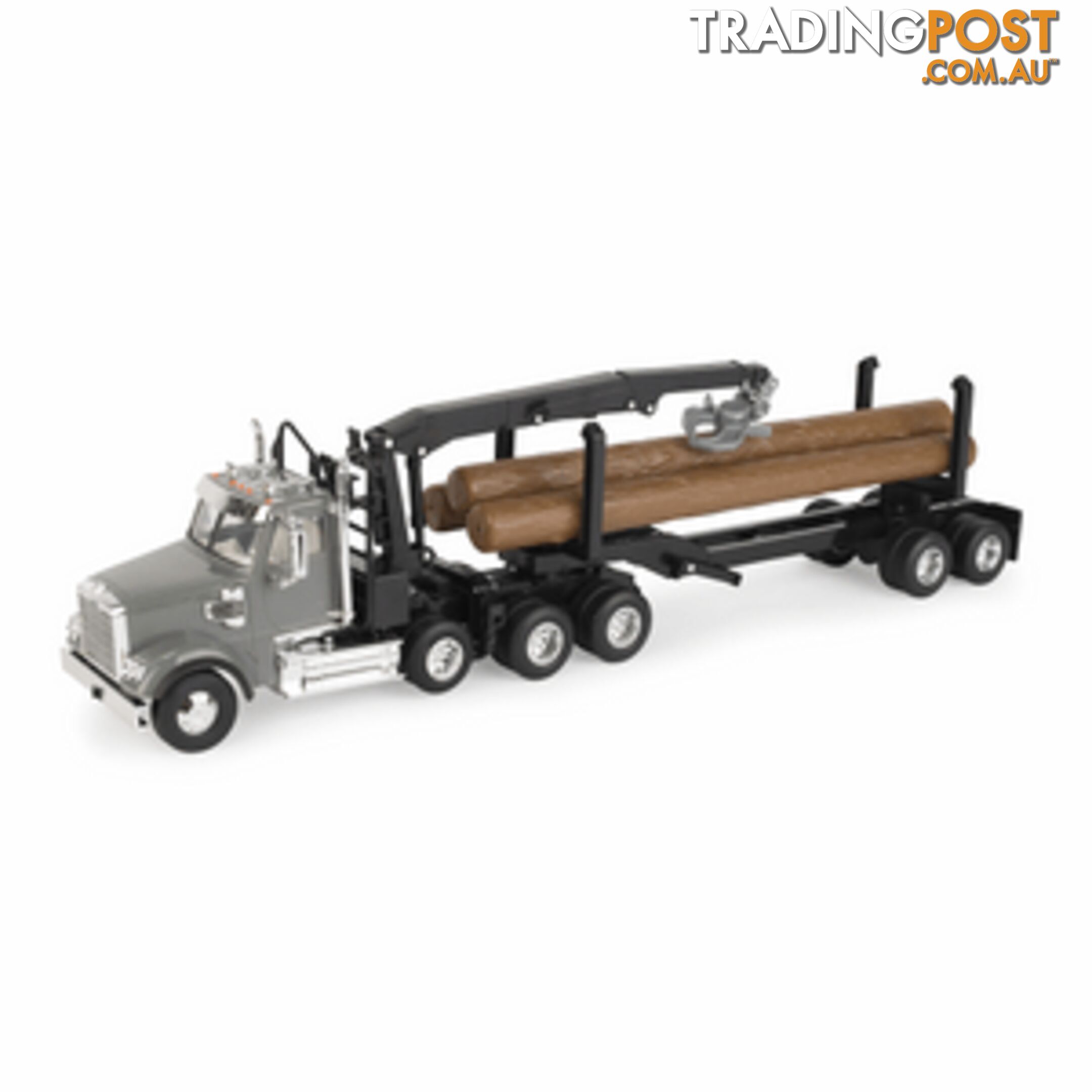 Tomy - Big Farm Peterbilt 1:16 Scale Model 367 Logging Truck With Pup Trailer And Logs Lc46720 - 036881467205