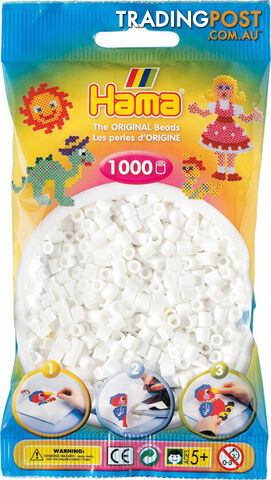Hama - Beads 1000 Pieces Bag White - Gdhama - 20701 - 028178207014