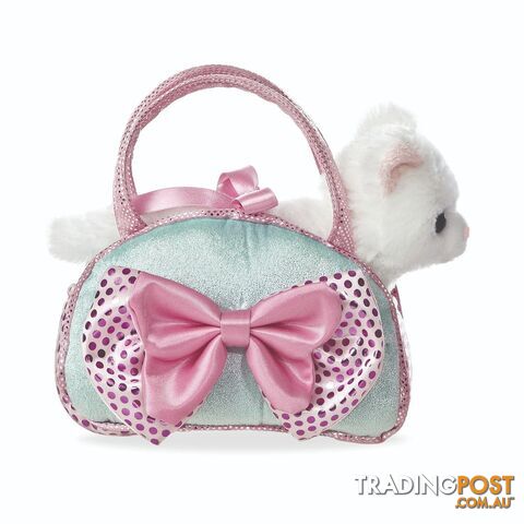 Cotton Candy - Fancy Pals Cat In Aqua Bag With Pink Bow - Ccfp327 - 9353468016139