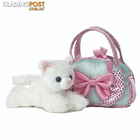 Cotton Candy - Fancy Pals Cat In Aqua Bag With Pink Bow - Ccfp327 - 9353468016139