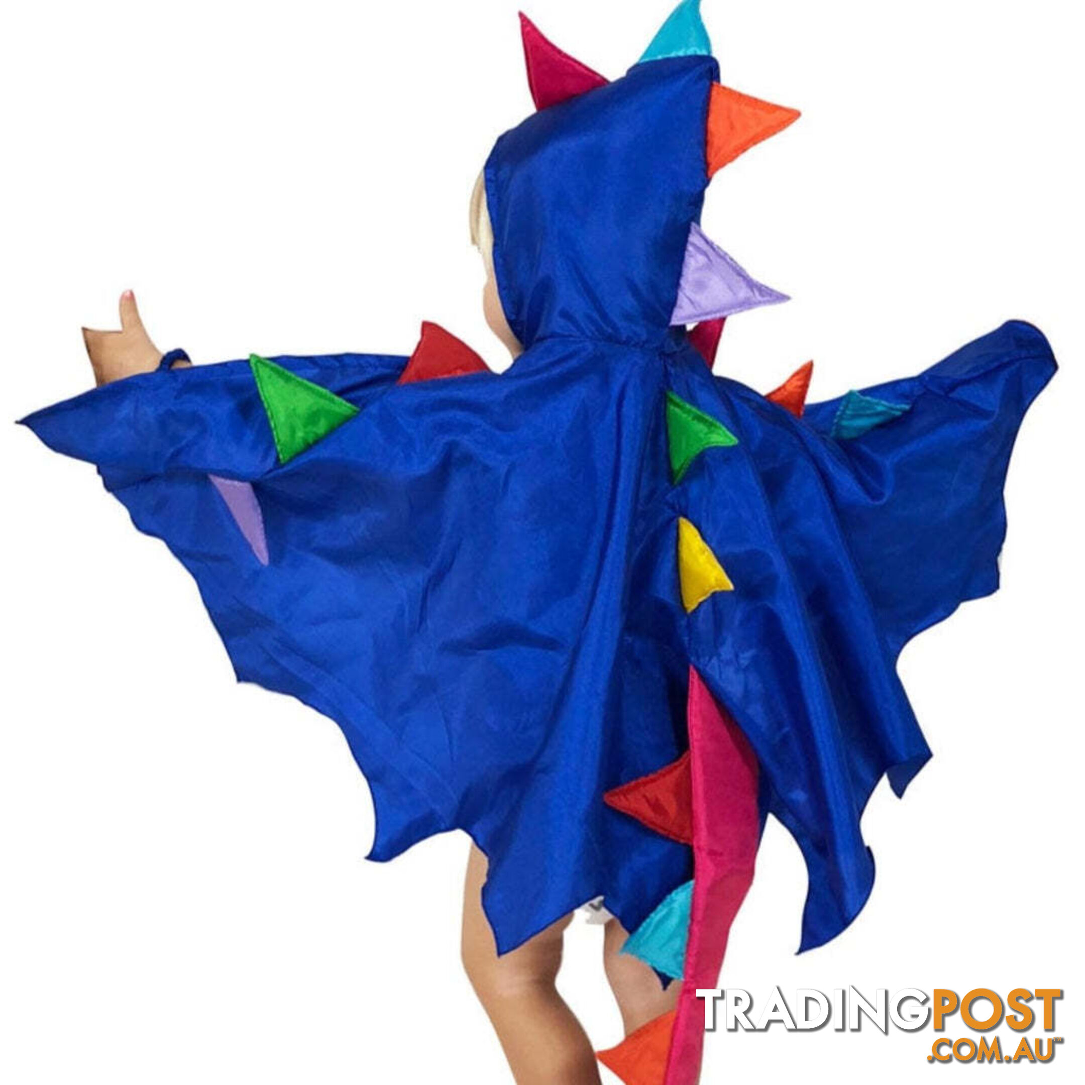 Fairy Girls - Costume Dragon Cape Blue With Rainbow Spikes - Fglh130b - 9787410001308