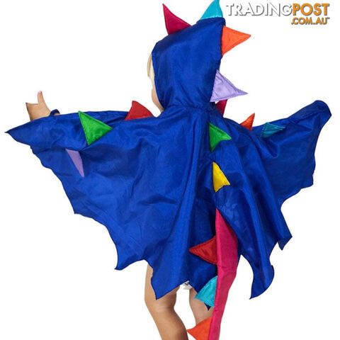 Fairy Girls - Costume Dragon Cape Blue With Rainbow Spikes - Fglh130b - 9787410001308