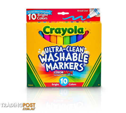 Crayola - Ultra-clean Markers Broad Line Bright 10 Count. - Bs587855 - 071662078553